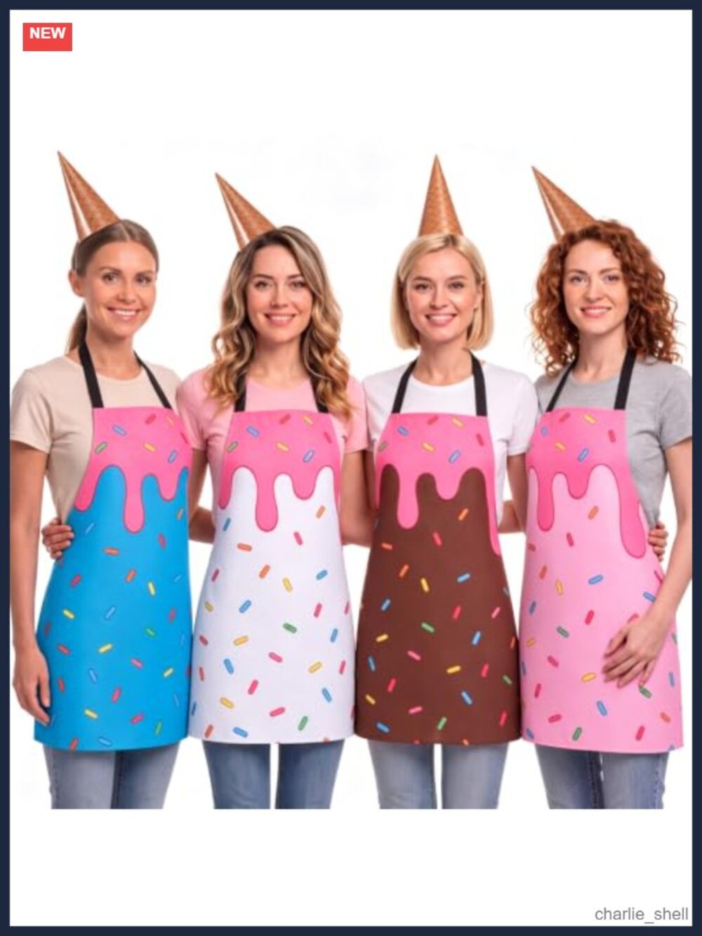 4 Set Halloween Ice Cream Costume Apron Headband Set Polyester Adult